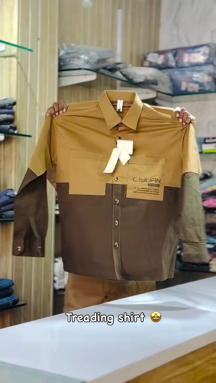 Cotton Print Detail Colour blocked Casual Shirt - Image 6
