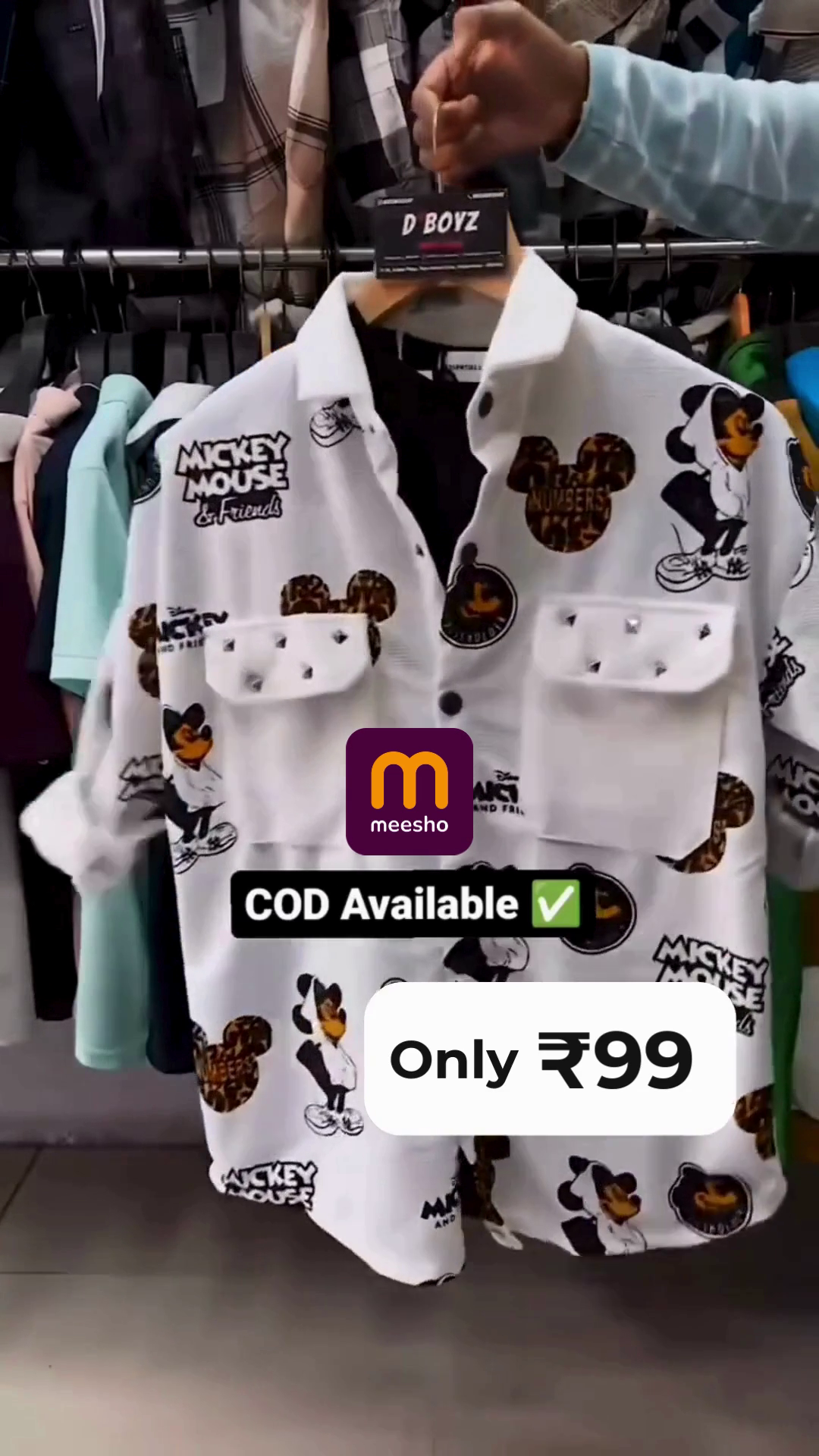 Disney Men's White All Over Mickey Printed Oversized Shirt - Image 3