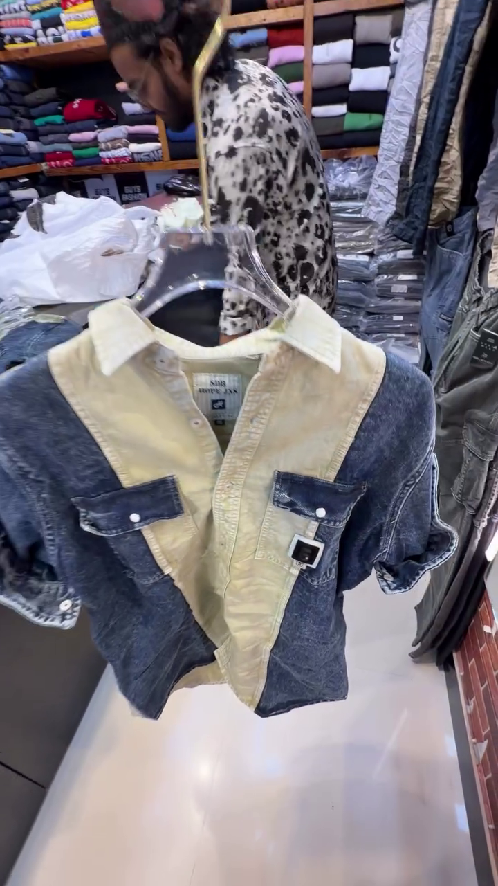 Standard Colourblocked Corduroy Denim Shirt