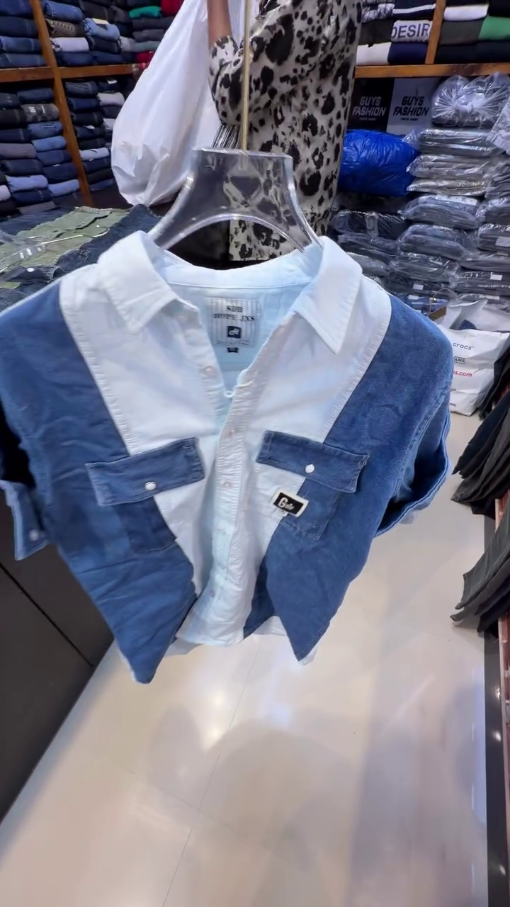 Standard Colourblocked Corduroy Denim Shirt - Image 8