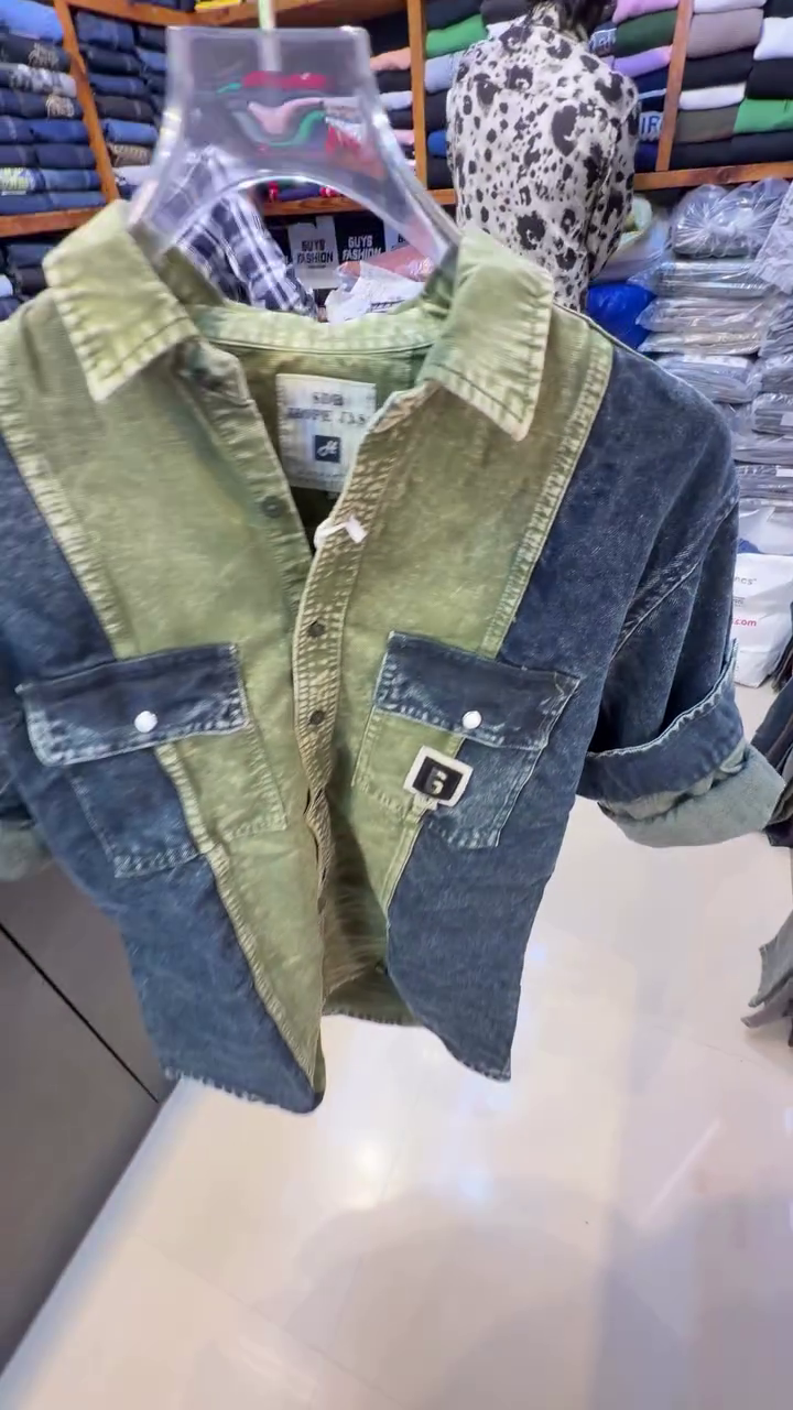 Standard Colourblocked Corduroy Denim Shirt - Image 5
