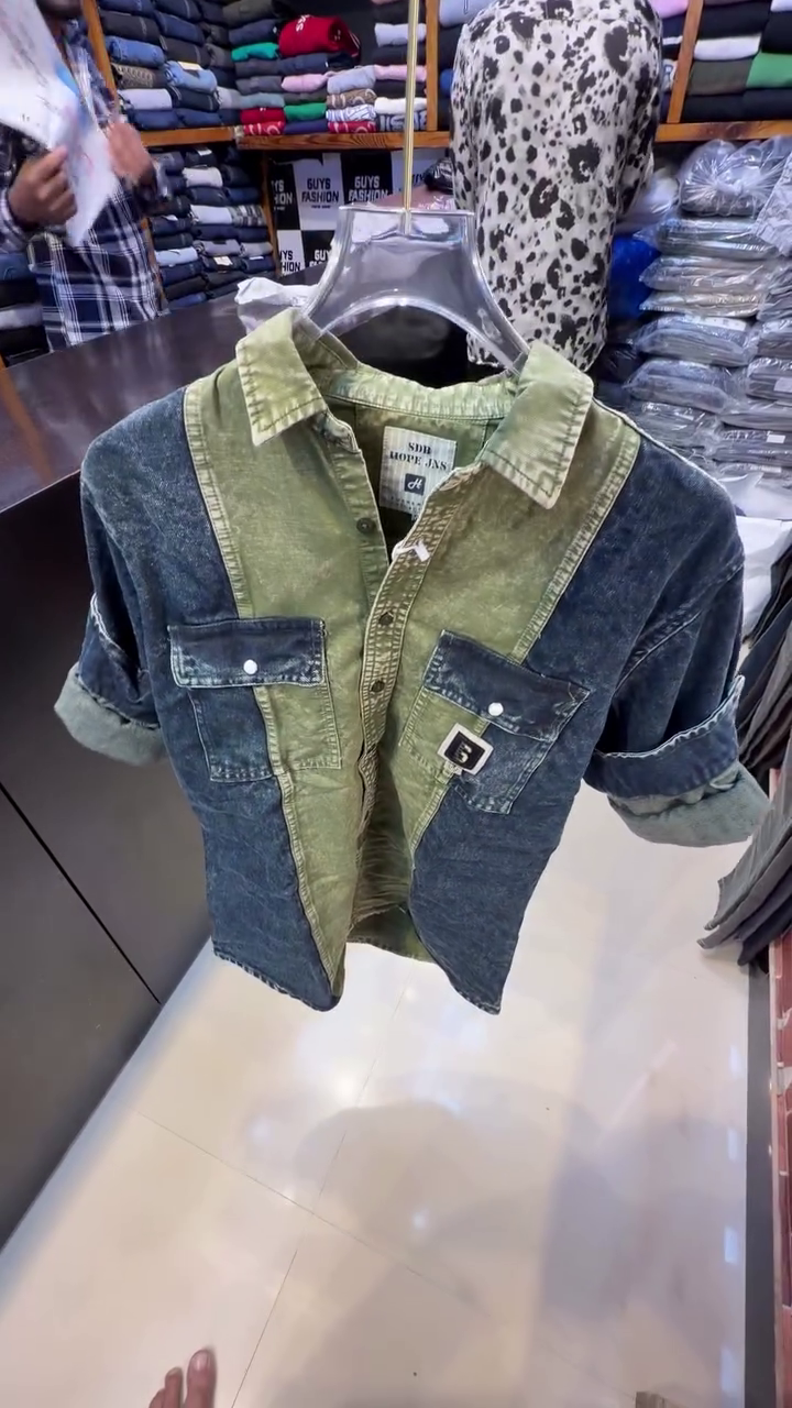 Standard Colourblocked Corduroy Denim Shirt - Image 4