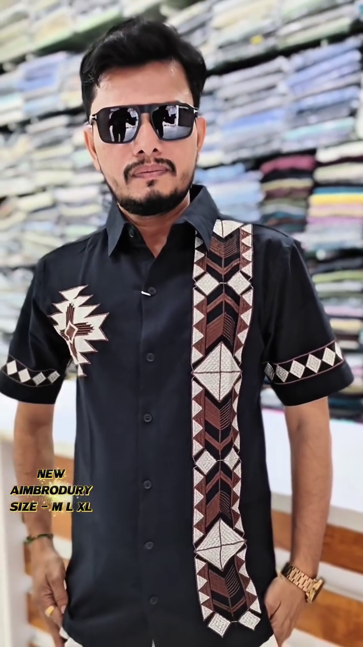 Smart Placement Printed Oversized Cotton Casual Shirt