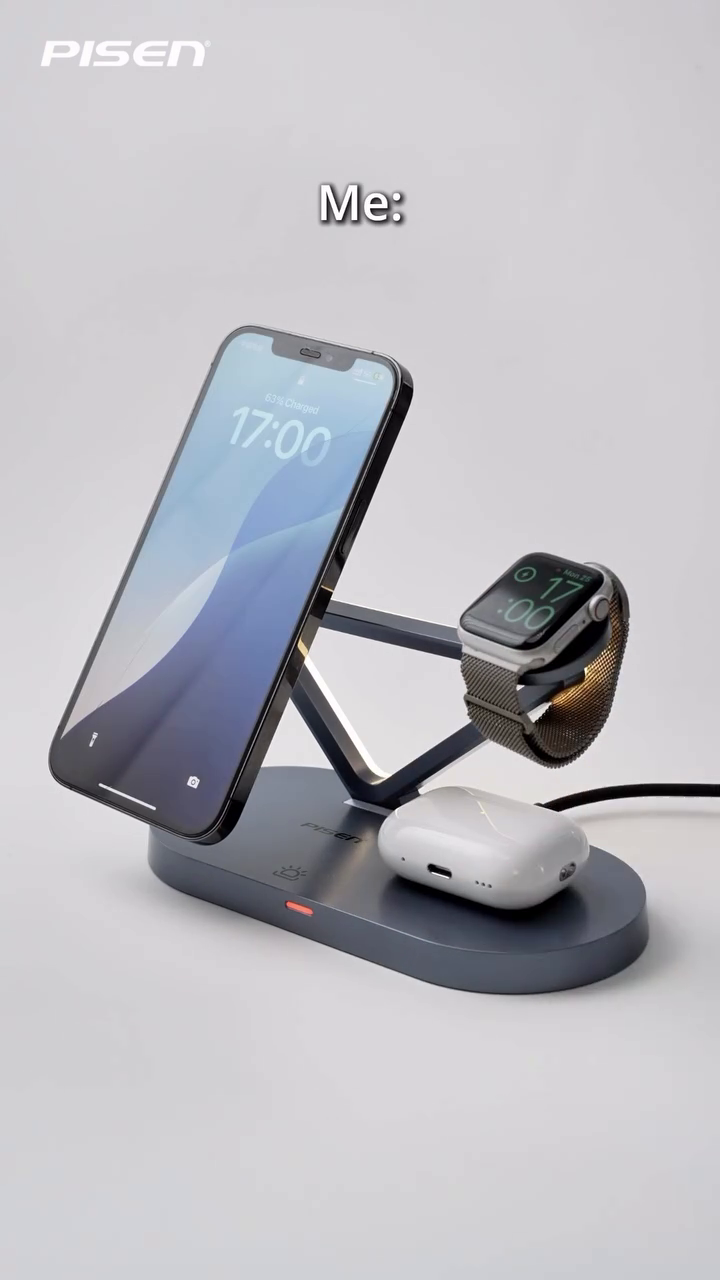 NOCO XGrid XDS3: 3-in-1 Wireless Charging Stand - Charging Station for iPhone, Apple Watch and AirPods - MagSafe Compatible, Qi2 Certified - Includes 45W USB-C Wall Charger and Cable - Image 2