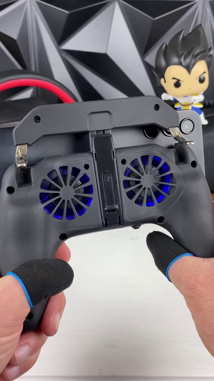 Mobile Gaming Controller Grip with Trigger Buttons and Stand, Black, for PUBG and Shooting Games - Image 6