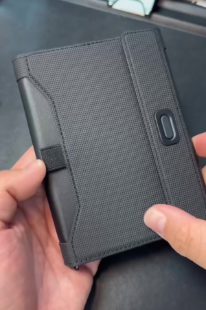 Spigen Leather Passport Card Holder Passport Wallet Travel Documents Organizer Protector Passport Holder Travel Accessories with RFID Blocking Technology SIM Card Pin Included - Black