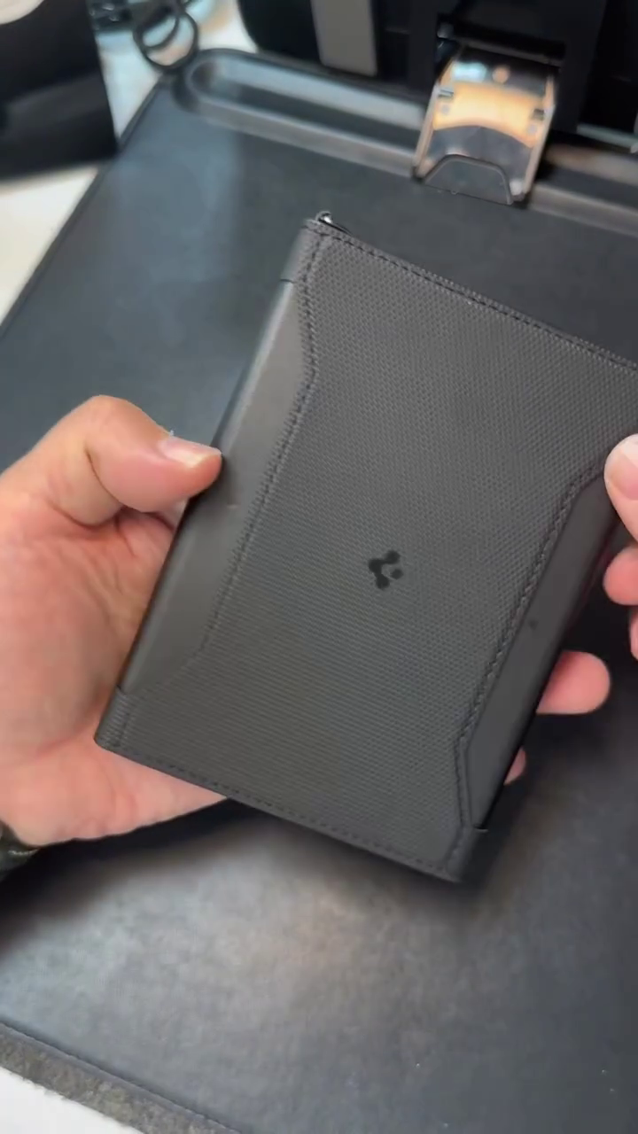 Spigen Leather Passport Card Holder Passport Wallet Travel Documents Organizer Protector Passport Holder Travel Accessories with RFID Blocking Technology SIM Card Pin Included - Black - Image 3
