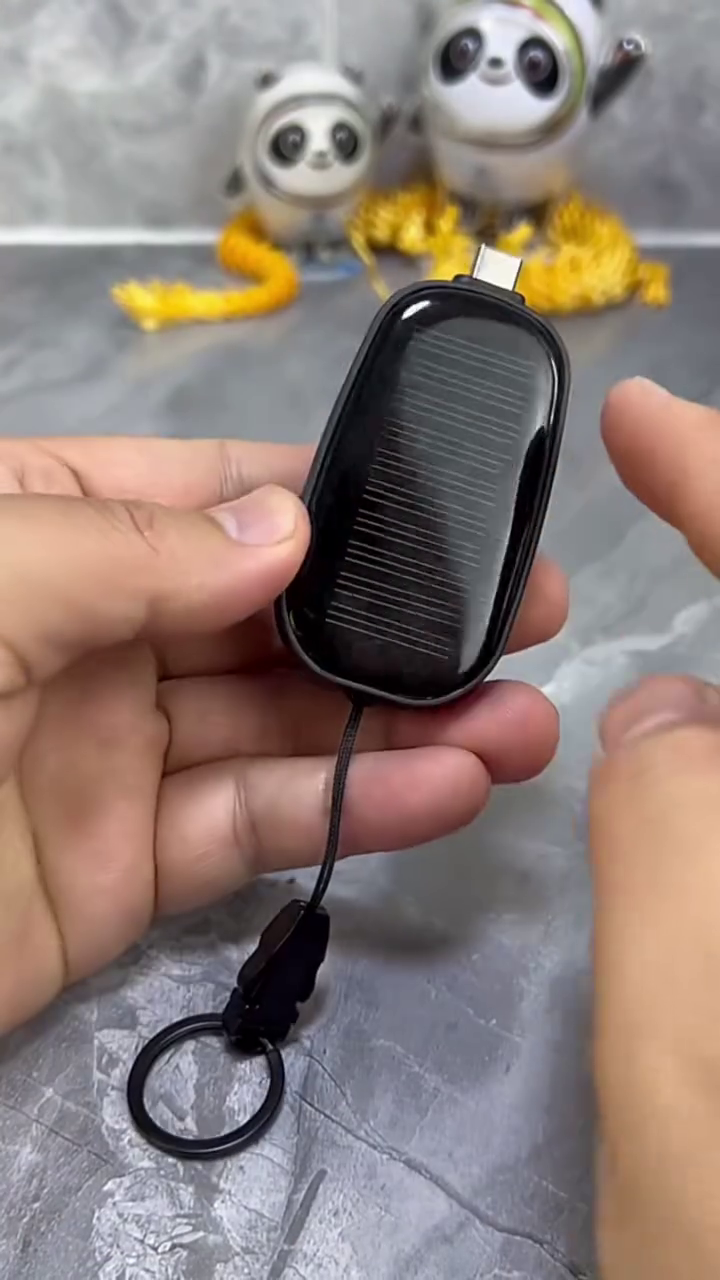 Solar Powered Keychain Power Bank 1500mAh Compact Lightweight Fast Charging Type C - Image 8