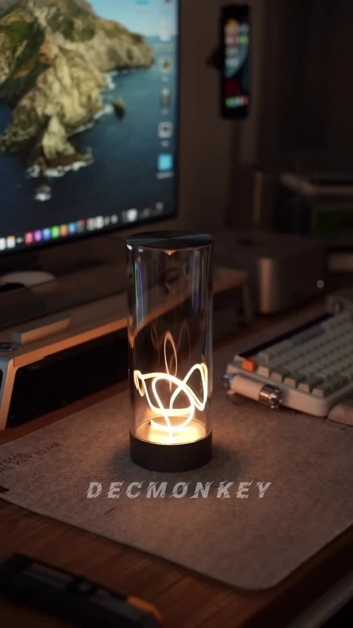 T1 Acrylic Cylinder Night Light – Plastic Base Touch Lamp with Breathing Light Mode USB Rechargeable LED Table Lamp Warm Ambient Bedside Light for Bedroom,Living Room,Home Decor,Study & Gifts - Image 2