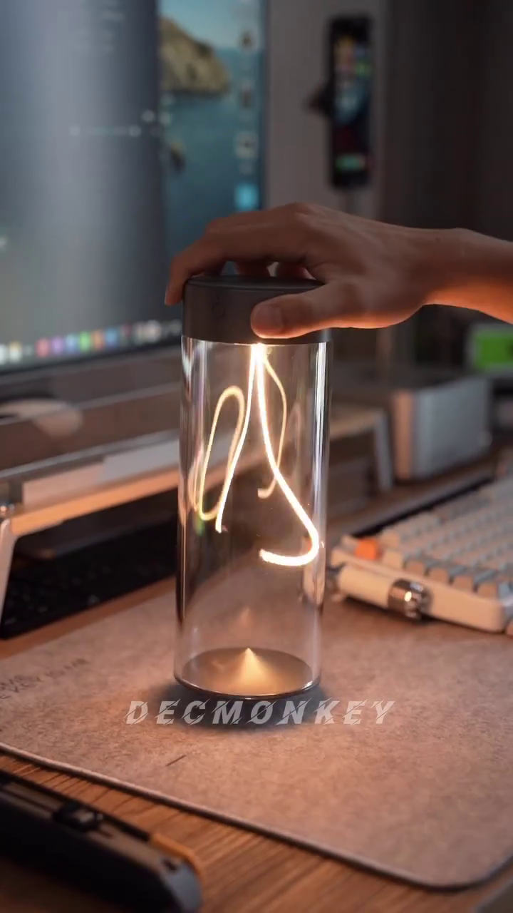 T1 Acrylic Cylinder Night Light – Plastic Base Touch Lamp with Breathing Light Mode USB Rechargeable LED Table Lamp Warm Ambient Bedside Light for Bedroom,Living Room,Home Decor,Study & Gifts - Image 5