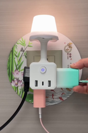 Remote Control LED Light Lamp with USB Adapter, Three Plug-in Night Lamp (12 cm, Blue, White, Pink)