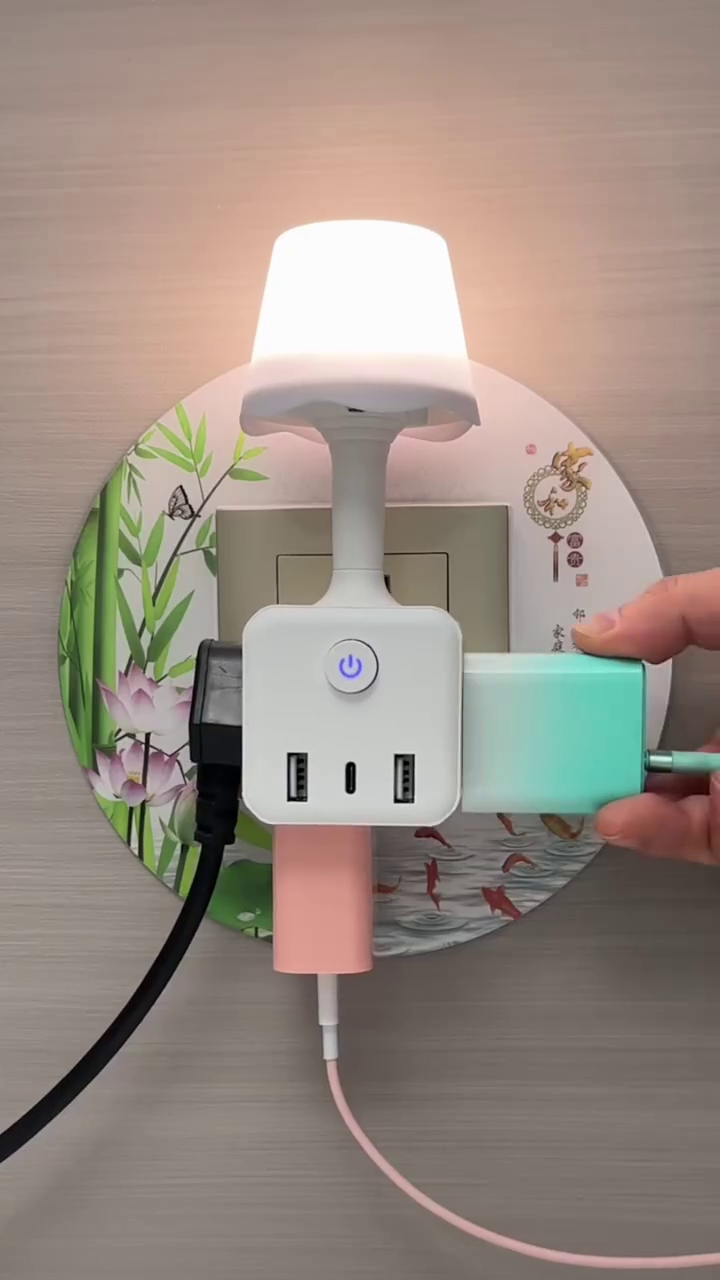 Remote Control LED Light Lamp with USB Adapter, Three Plug-in Night Lamp (12 cm, Blue, White, Pink)