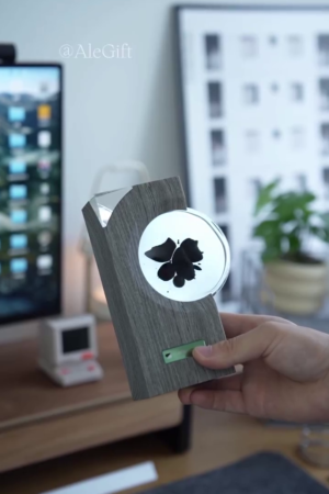 KuJo Ferrofluid Sound Visualizer | Sound Reactive Ferrofluid | Ferrofluid Speaker Music Mate | Dancing Ferrofluid Speaker Mate Music Rhythm Lamp | Computer Office Desktop Decor | Grey Elm |