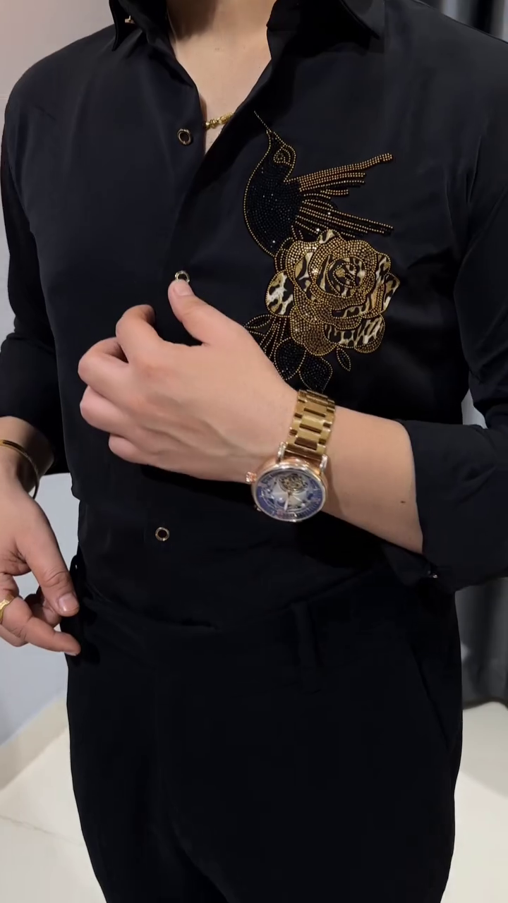 Self Design Pure Cotton Opaque Party Shirt - Image 6