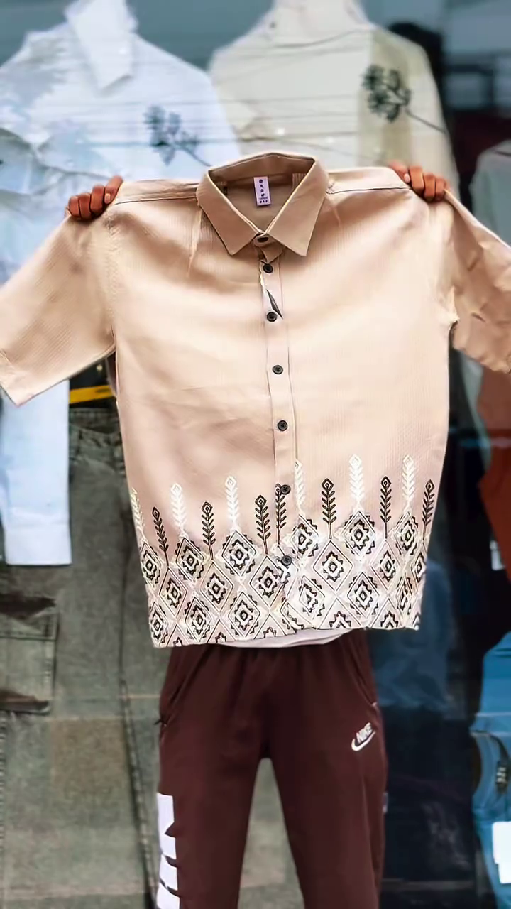 Embroidered Cotton Cubans Collar Shirt - Image 7