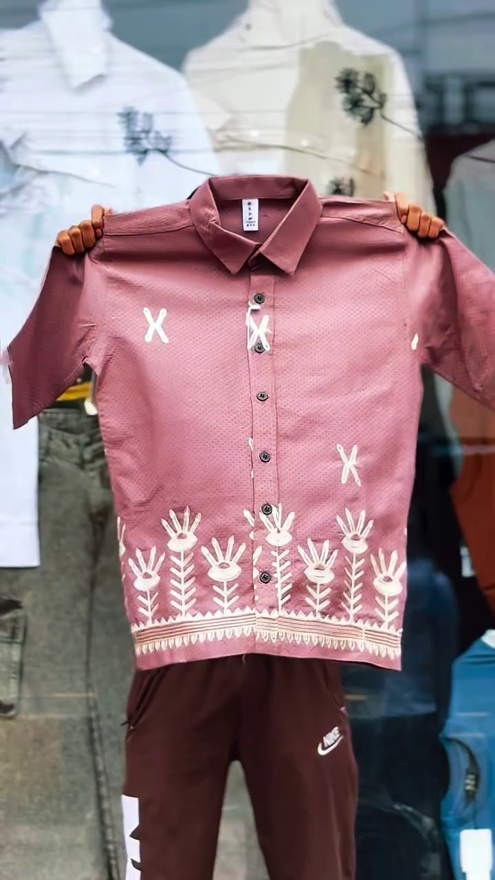 Embroidered Cotton Cubans Collar Shirt - Image 6