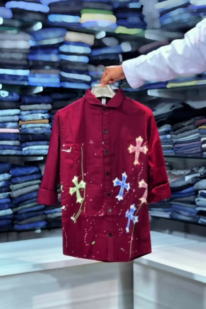 Comfort Abstract Embroidered Linen Shirt