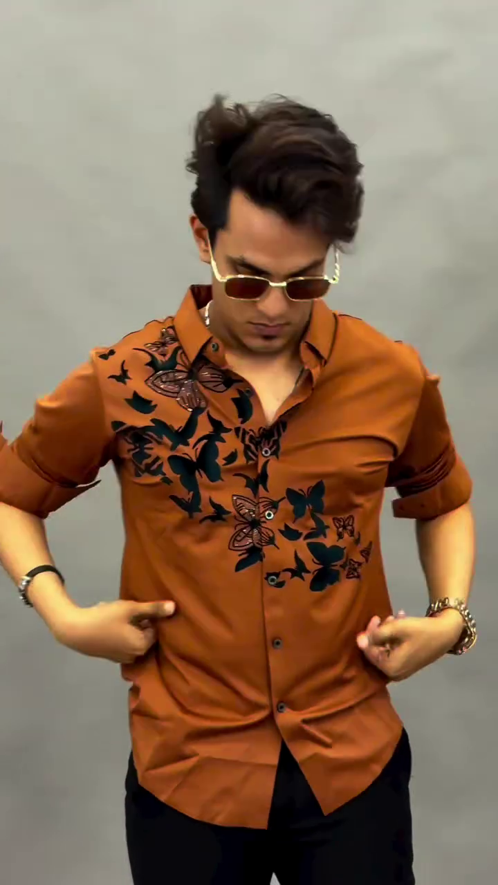 Slim Fit Floral Printed Casual Shirt