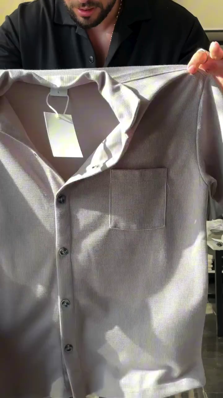 Men Premium Cotton Linen Solid Cuban Collar Relaxed Fit Shirt - Image 9