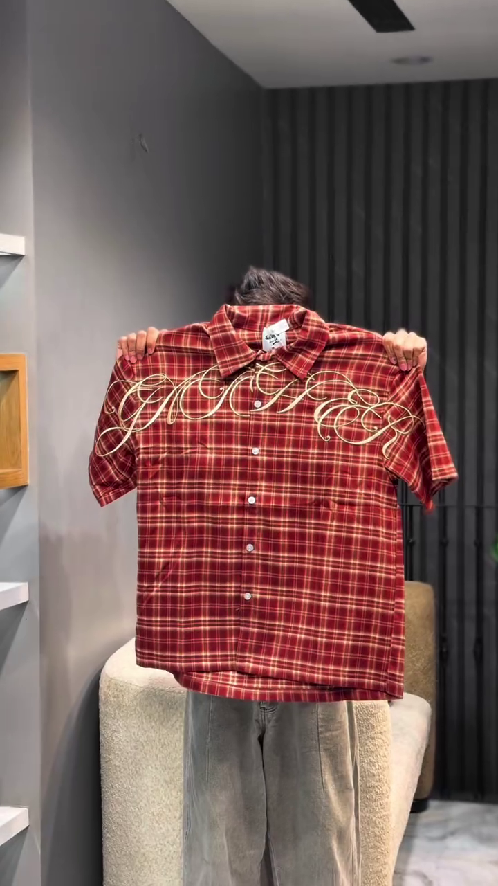 Men Tartan Checks Checked Embellished Shirt