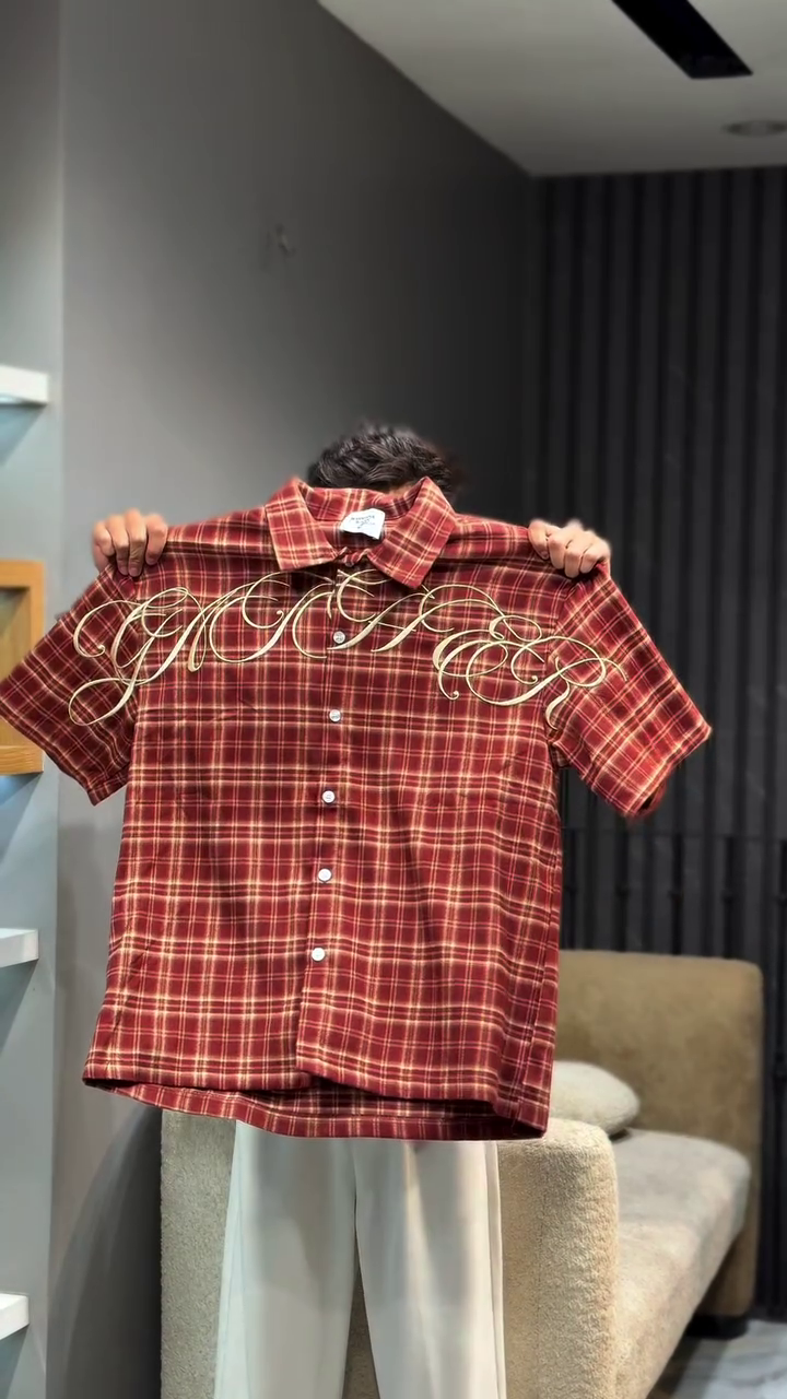 Men Tartan Checks Checked Embellished Shirt - Image 7