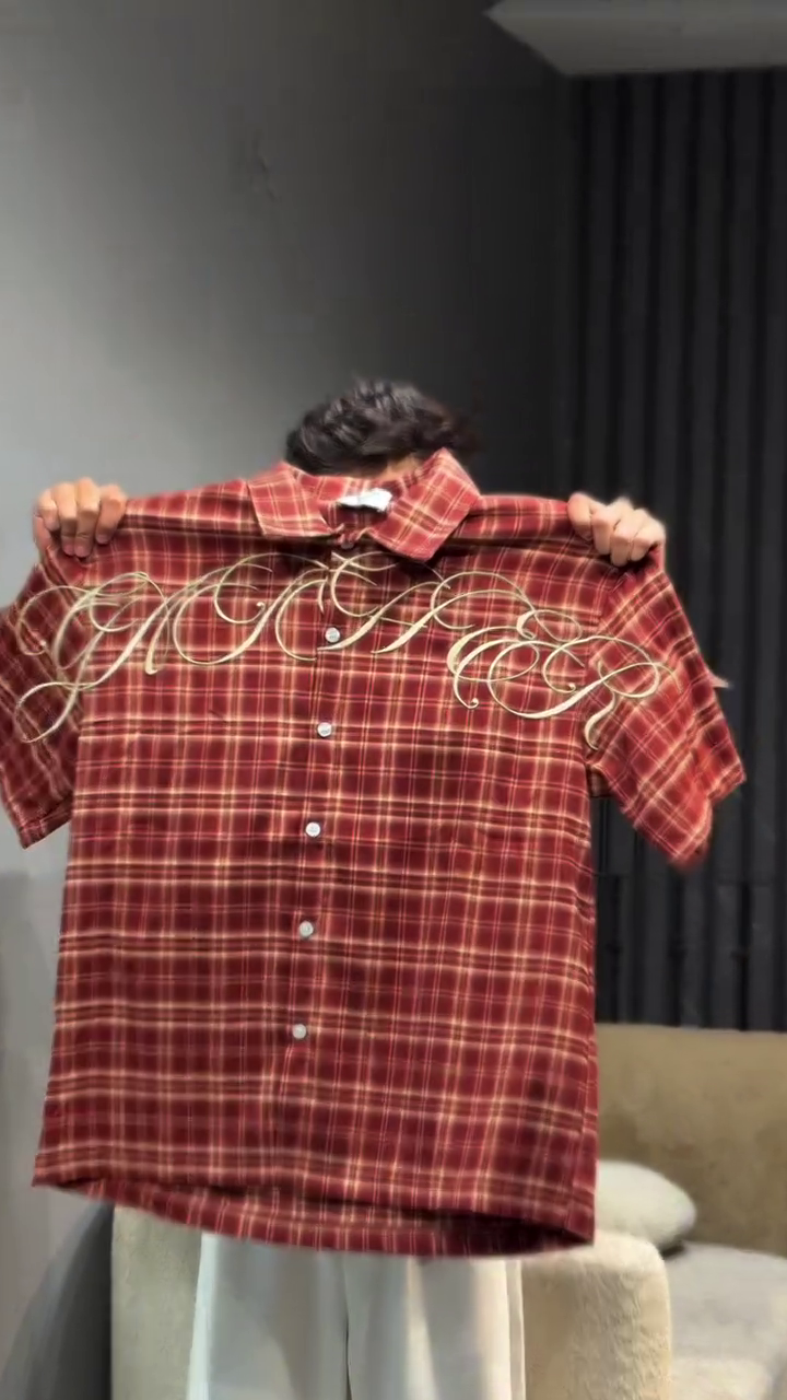 Men Tartan Checks Checked Embellished Shirt - Image 6