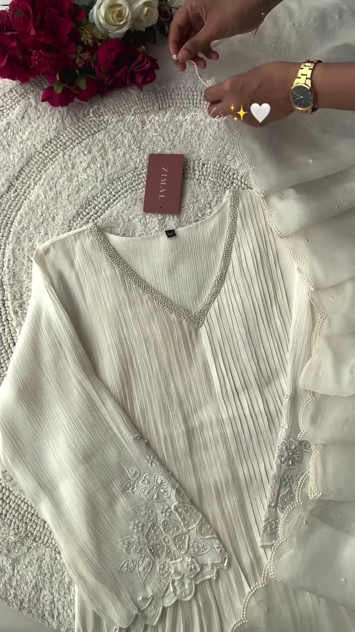 Woven Design V-Neck Pure Cotton Straight Kurta - Image 3