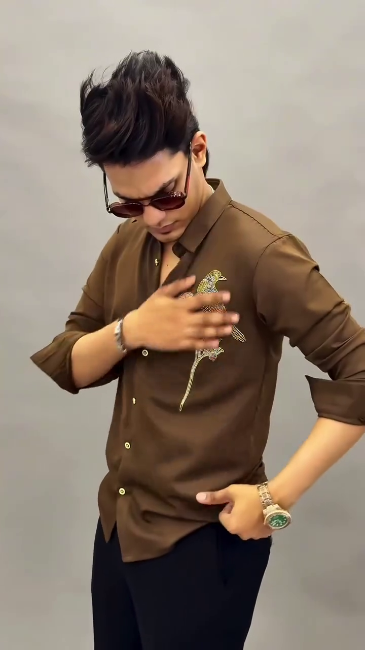 Men Embellished Slim Fit Party Shirt - Image 3