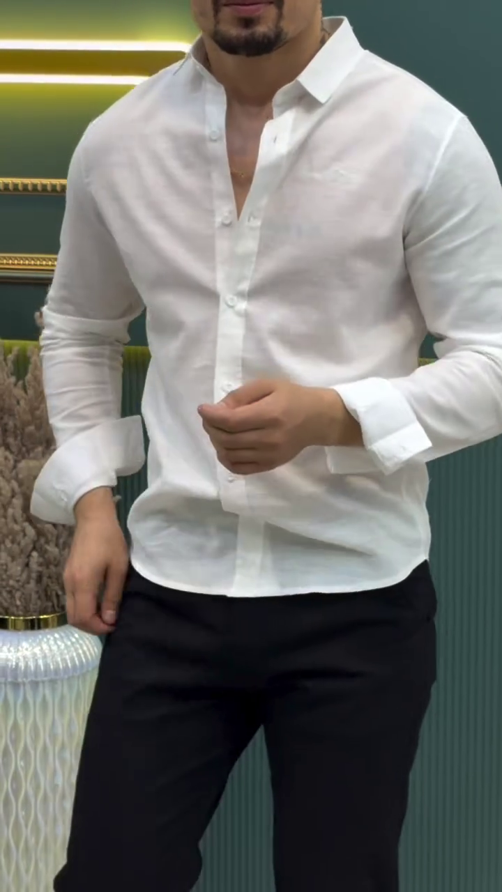 Spread Collar Comfort Slim Fit Casual Shirt - Image 2