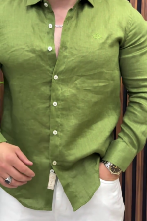 Men Olive Green Casual Shirt