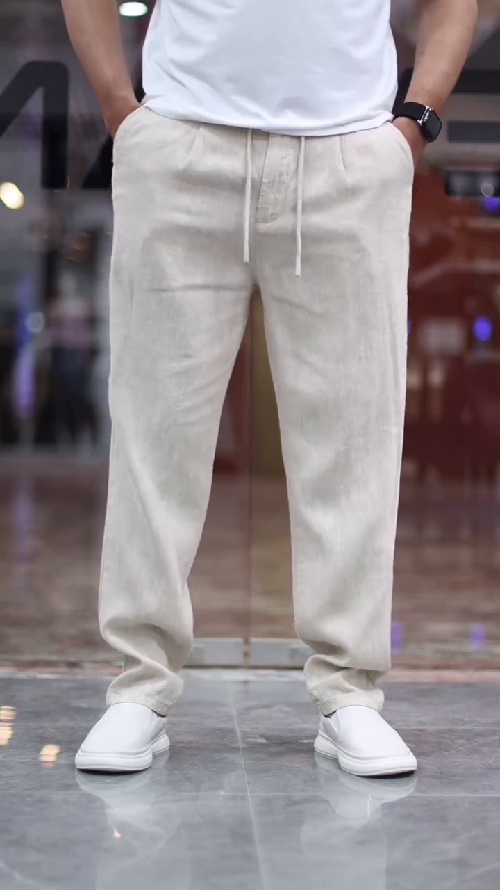 Men Relaxed Straight Leg Straight Fit Trousers - Image 8