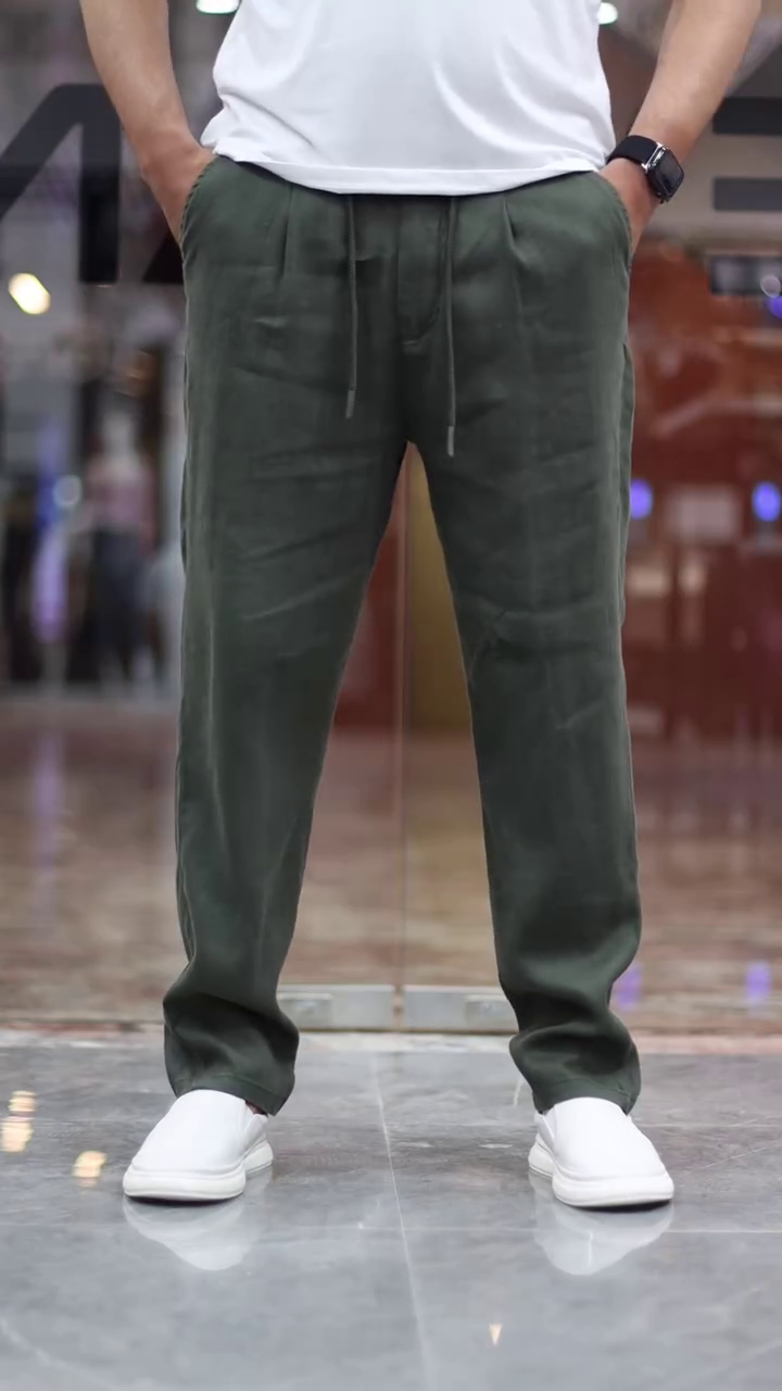 Men Relaxed Straight Leg Straight Fit Trousers - Image 7
