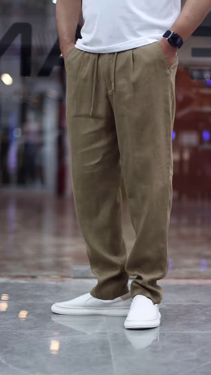 Men Relaxed Straight Leg Straight Fit Trousers - Image 6