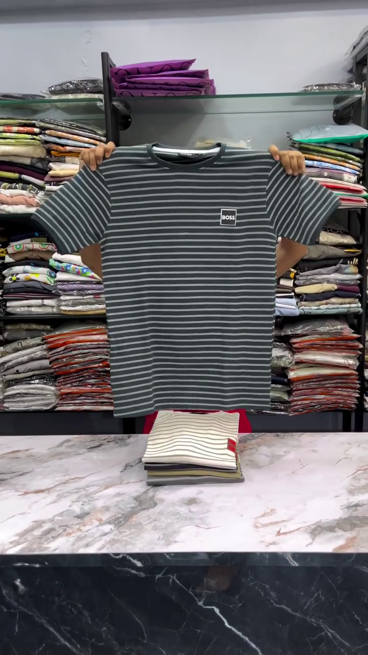 Men Relaxed Fit Striped Crew Neck Half Sleeves Tshirt - Image 6
