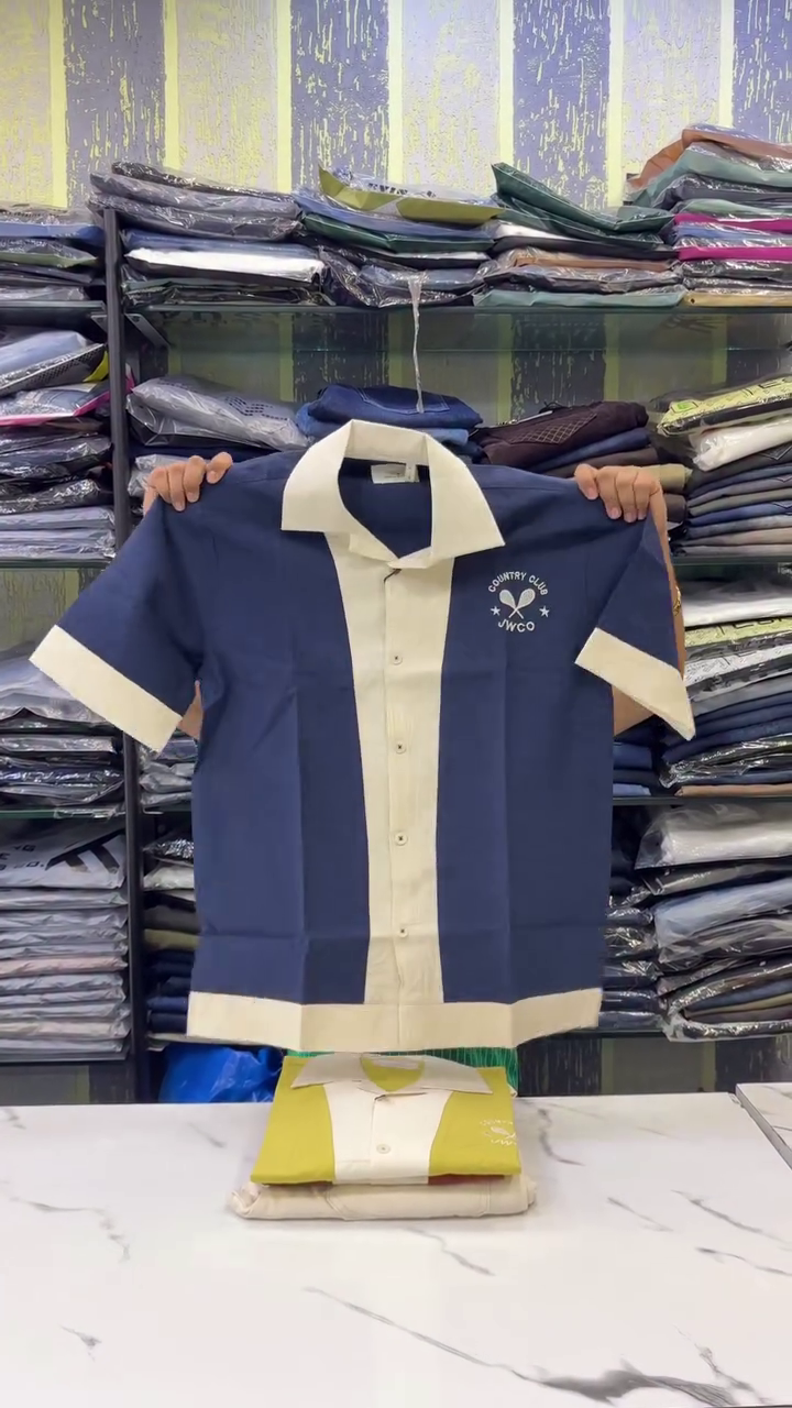 Elite Society Overized Boxy Fit Cuban Collar Cotton Shirt