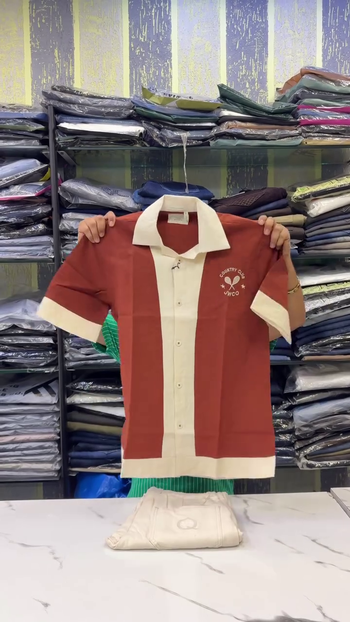 Elite Society Overized Boxy Fit Cuban Collar Cotton Shirt - Image 4
